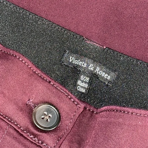 NWT Women's 6 Violets And Roses Skinny Pants Burgundy Color StitchFix Fall - Picture 3 of 6